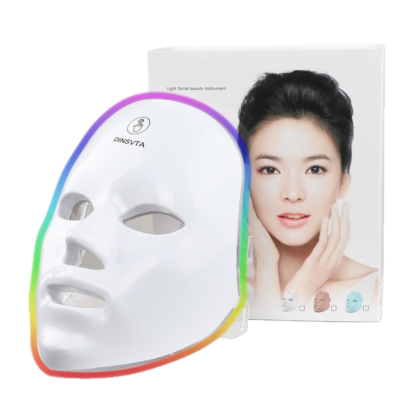 Rechargeable LED light beauty face mask with red & blue light for anti-aging skincare, clearer skin & rejuvenation. Wireless design. Shop the glow today!