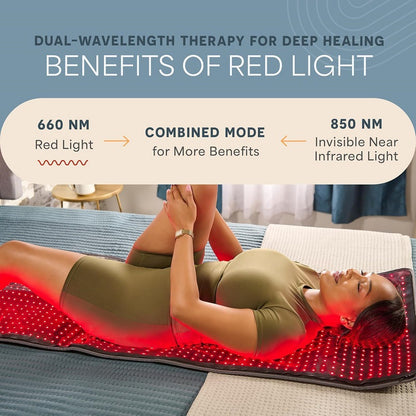 Professional Red Light Therapy Mat with Infrared Heat for Muscle Recovery and Wellness
