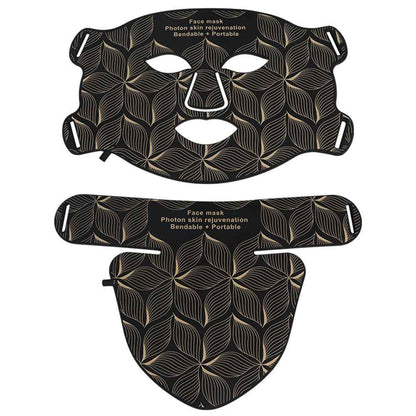 Cordless rechargeable LED face mask providing red light anti-aging treatment