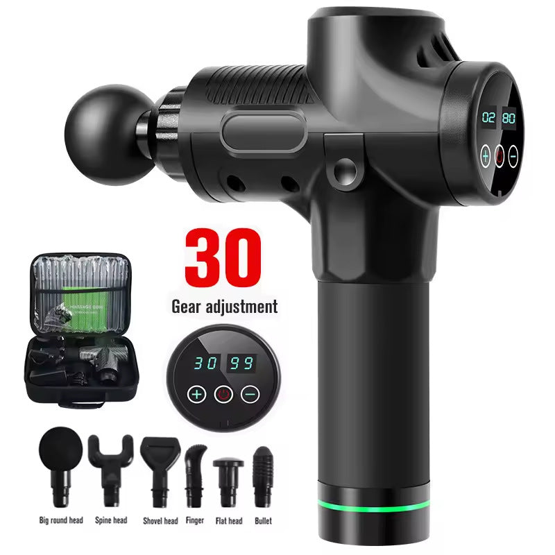 Professional electric massage gun with 6 interchangeable heads for deep tissue muscle recovery