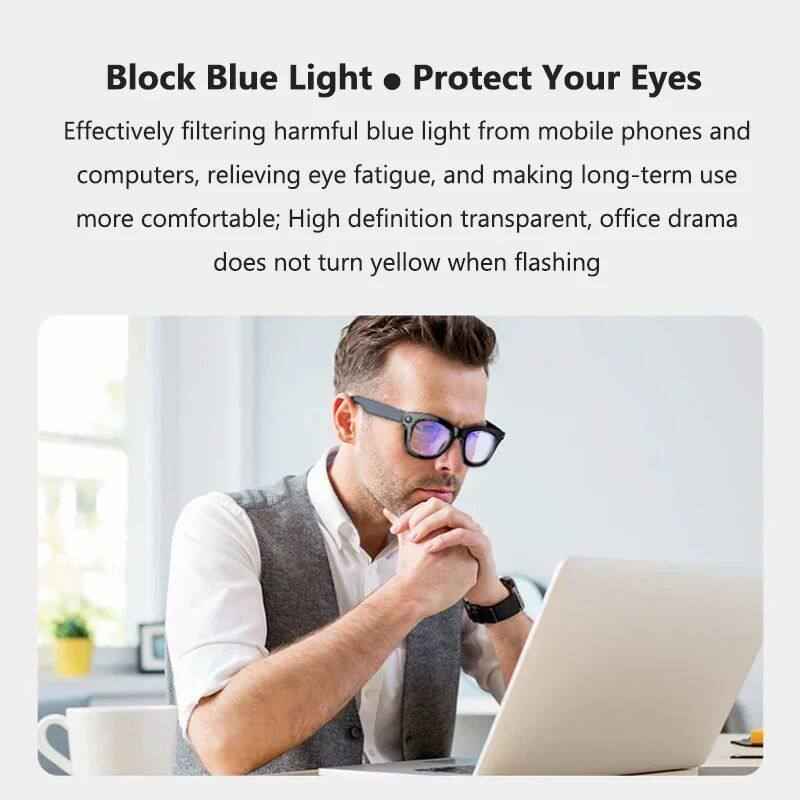 Close-up of 5MP ultra-wide camera lens integrated into smart glasses frame