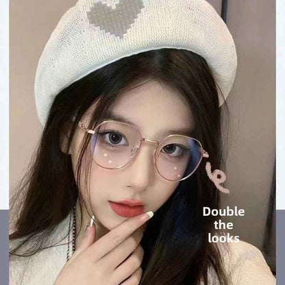 Classic black metal frame blue light glasses with transition lenses