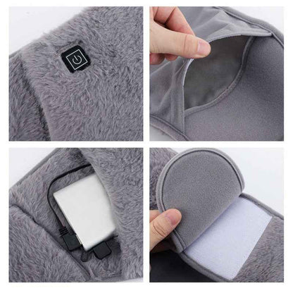 Close-up of built-in hand warmer pockets on heated waist belt for dual-purpose warmth