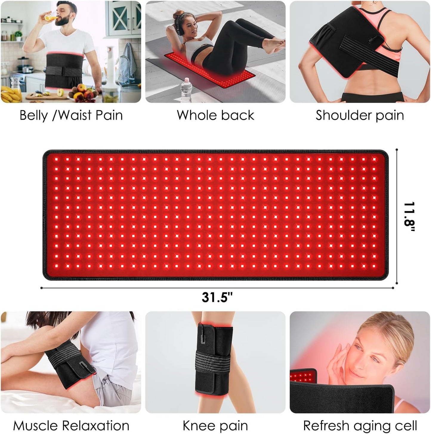 Professional Red Light Therapy Mat with Infrared Heat for Muscle Recovery and Wellness