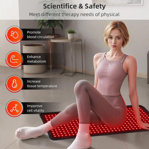 Professional Red Light Therapy Mat with Infrared Heat for Muscle Recovery and Wellness