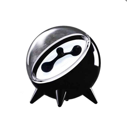 Ferrofluid music visualizer enhancing creative workspace with ambient LED lighting