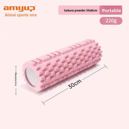 Muscle recovery roller in cherry powder, black, and space gray colors