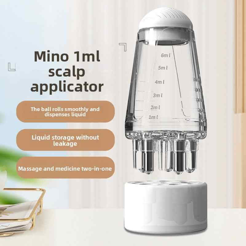 Scalp applicator with roller ball for precise hair serum and oil application