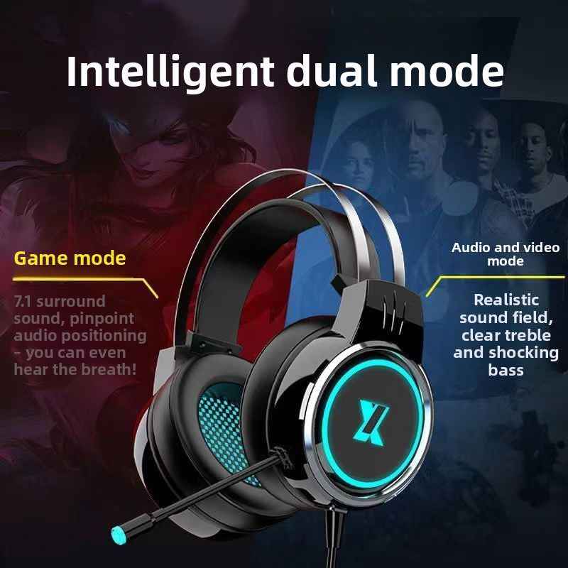 Professional wired gaming headset with microphone for PC and console gaming