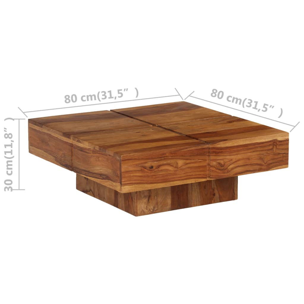 Coffee Table 80x Solid Acacia Wood   Coffee Table 80x
