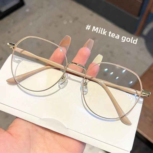 Blue light blocking photochromic glasses with metal frames for computer eye strain