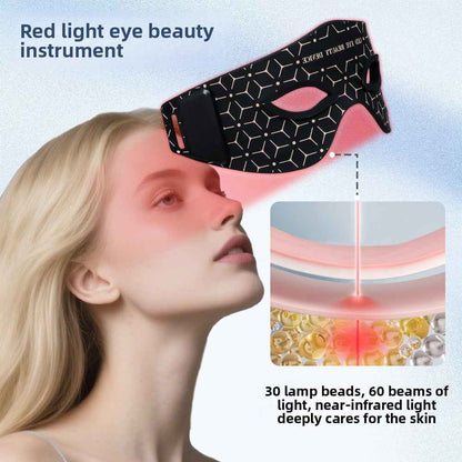LED eye massager with heat therapy and air compression for eye strain relief