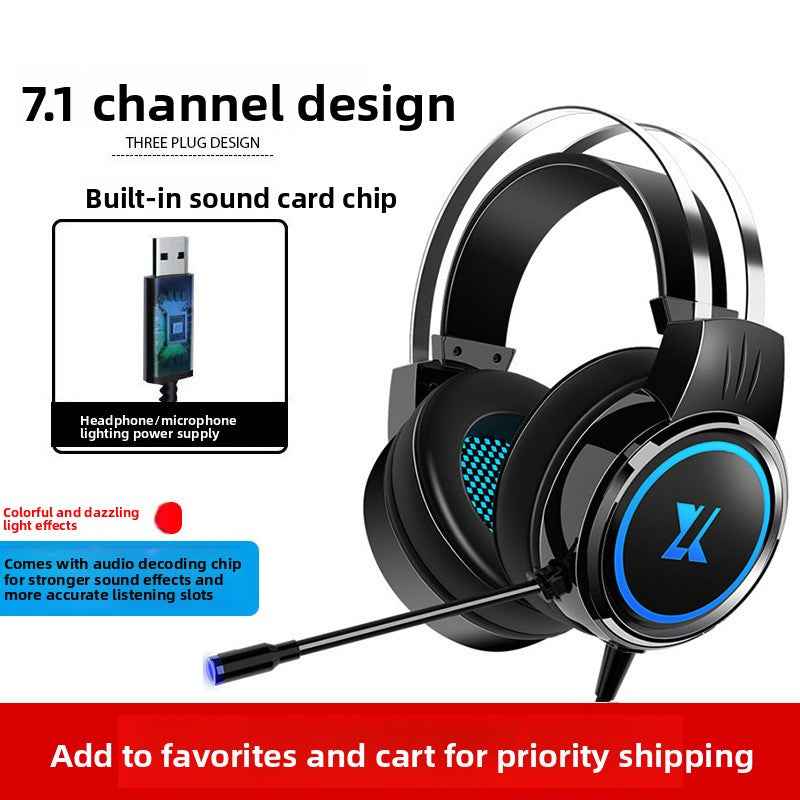 Gamer wearing comfortable over-ear headset during competitive FPS gameplay