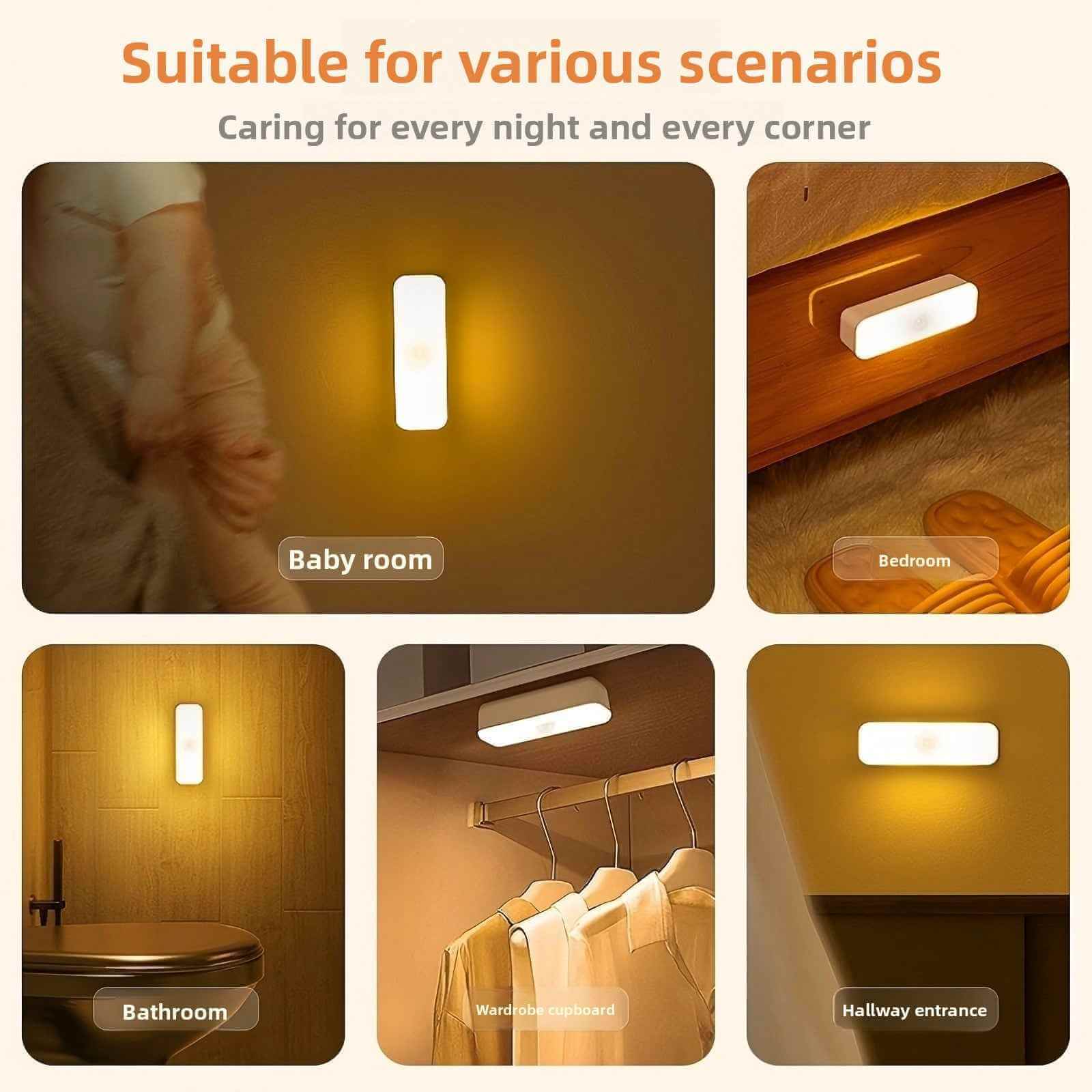 LED motion sensor light available in 10cm and 26cm sizes